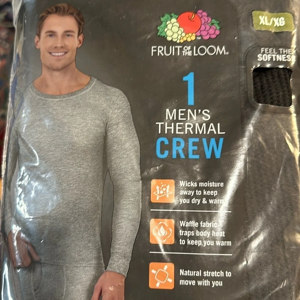 Fruit of the Loom Men's Thermal Knit Crew Shirt, XL NWT